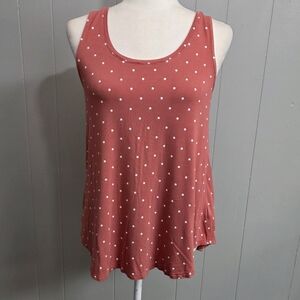 Old Navy Luxe Mauve Polka Dot Swing Tank Top Size S
